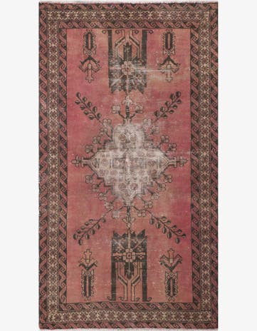 3' 9 x 6' 9 Hand Knotted Ultra Vintage Persian Wool Rug