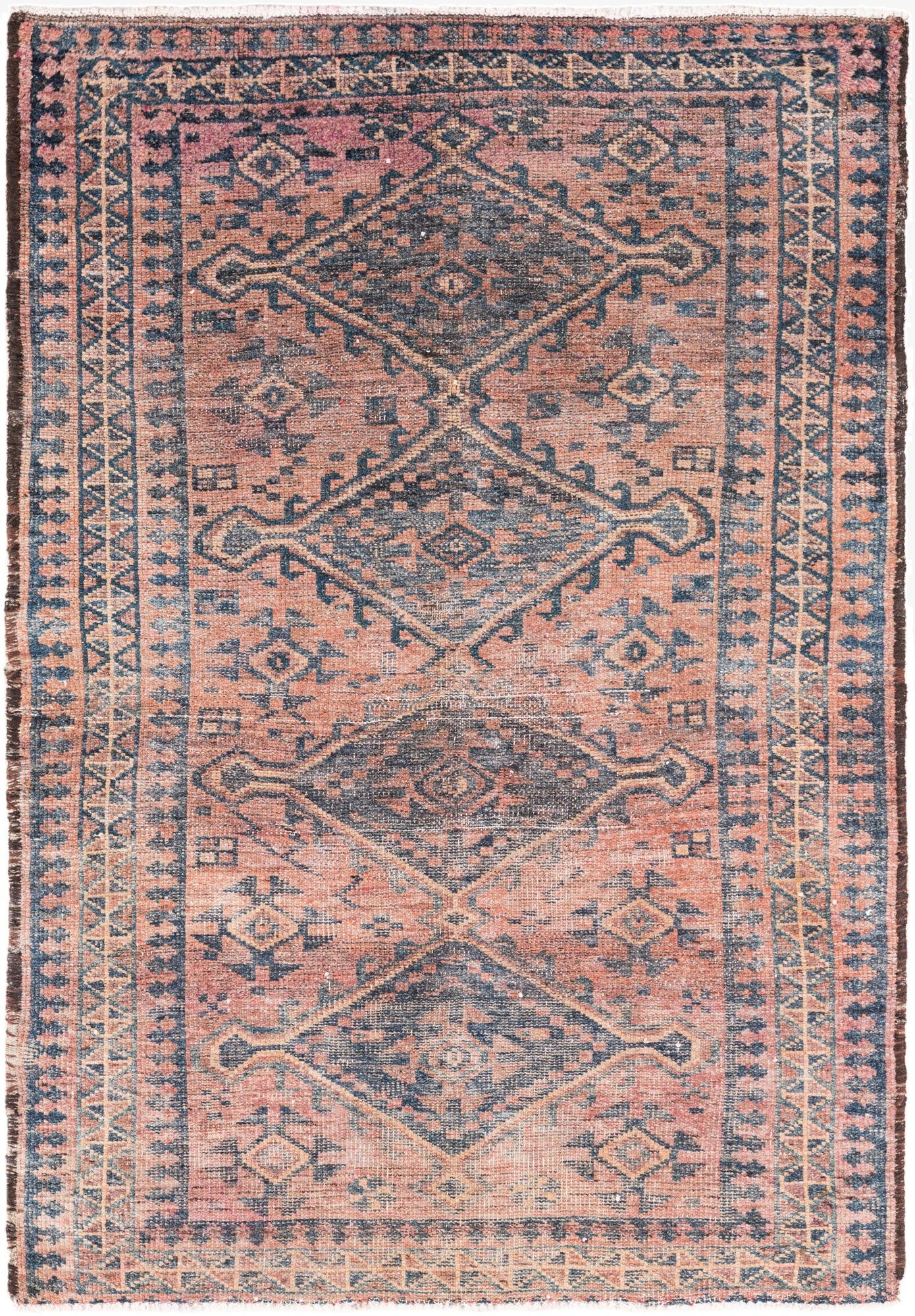 4' 7 x 6' 9  Hand Knotted Ultra Vintage Persian Wool Rug