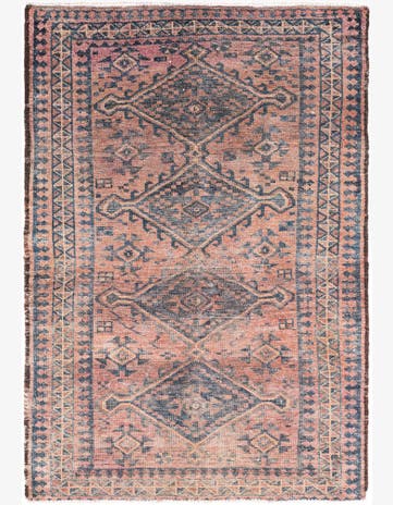 4' 7 x 6' 9 Hand Knotted Ultra Vintage Persian Wool Rug