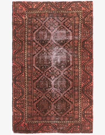 2' 10 x 4' 8 Hand Knotted Ultra Vintage Persian Wool Rug