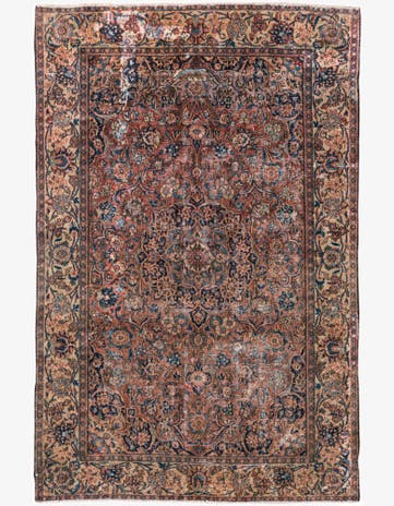 4' 3 x 6' 7 Hand Knotted Ultra Vintage Persian Wool Rug