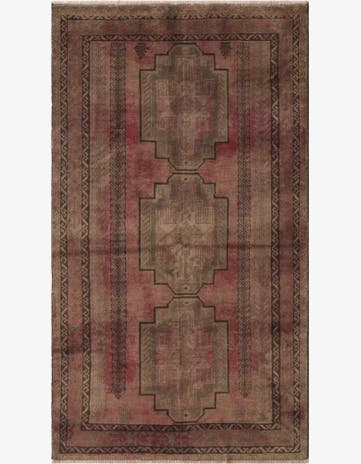 3' 6 x 6' 1 Hand Knotted Ultra Vintage Persian Wool Rug