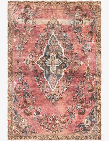 3' 5 x 5' Hand Knotted Ultra Vintage Persian Wool Rug