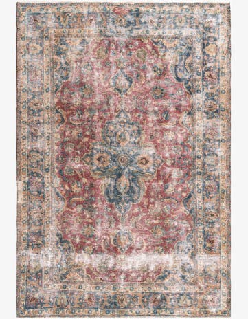 6' 5 x 9' 5 Hand Knotted Ultra Vintage Persian Wool Rug