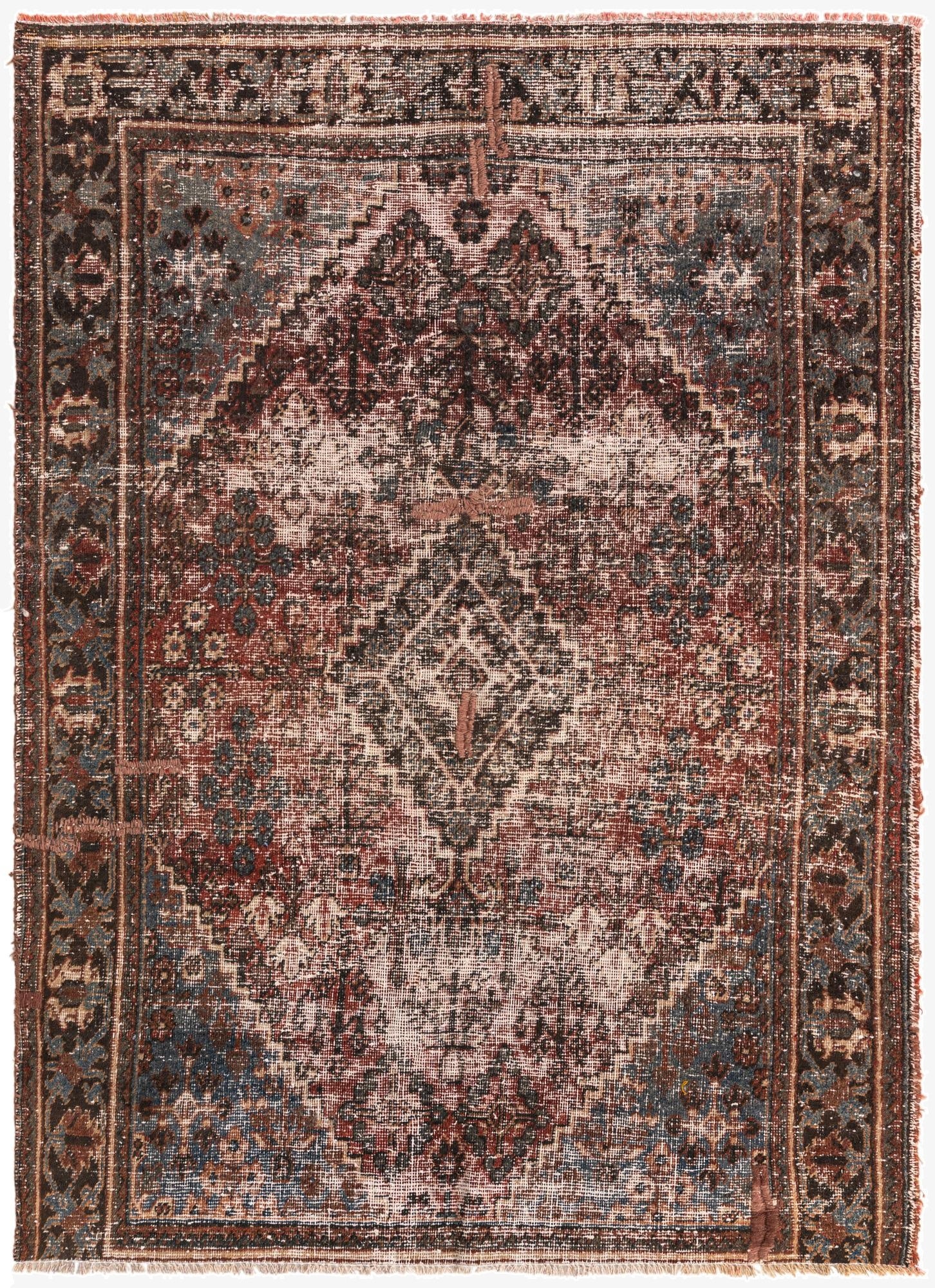 4' 3 x 6'  Hand Knotted Ultra Vintage Persian Wool Rug
