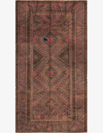 3' 5 x 6' 1 Hand Knotted Ultra Vintage Persian Wool Rug
