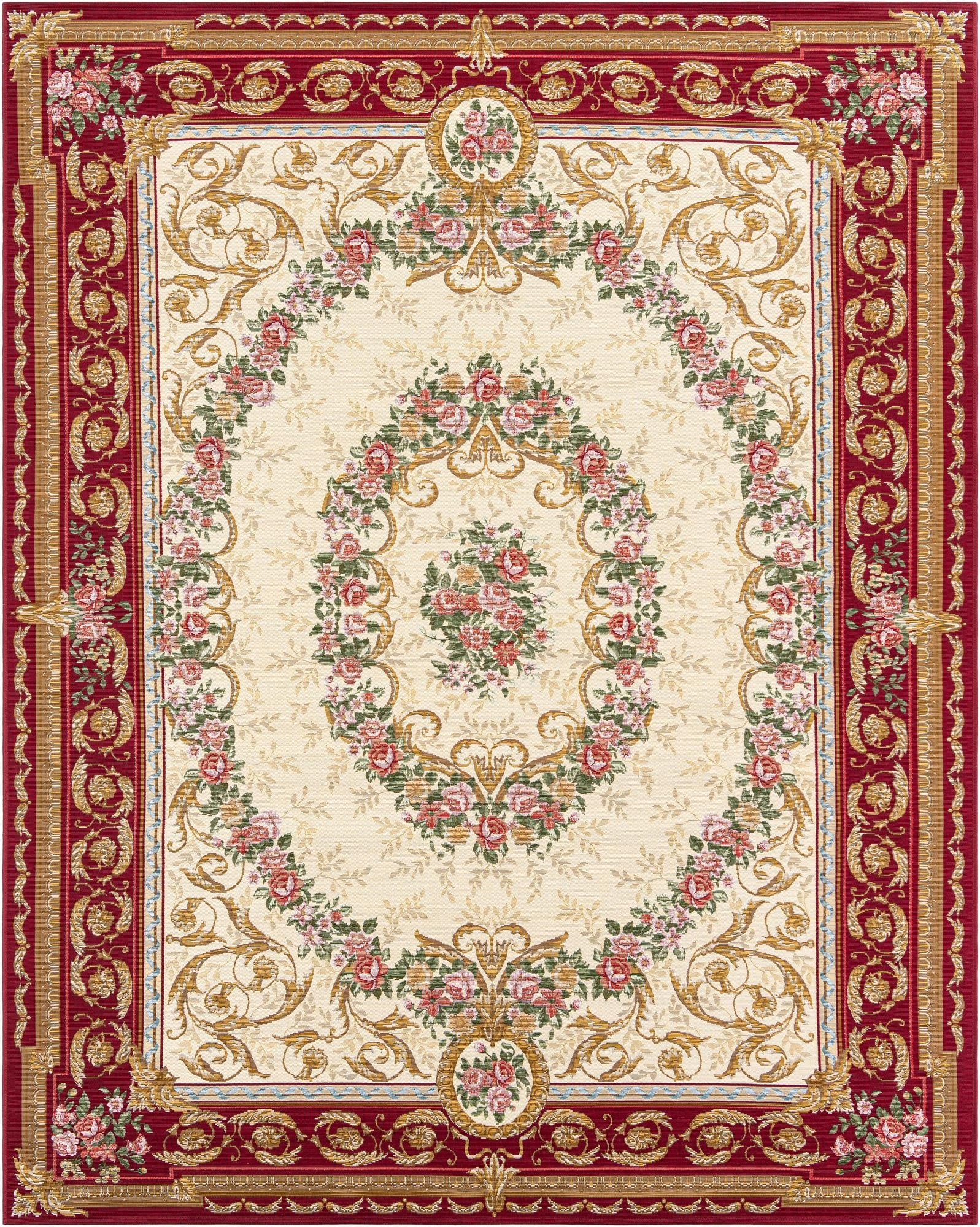 7' 10 x 10'  Washable Traditional Indoor / Outdoor Rug
