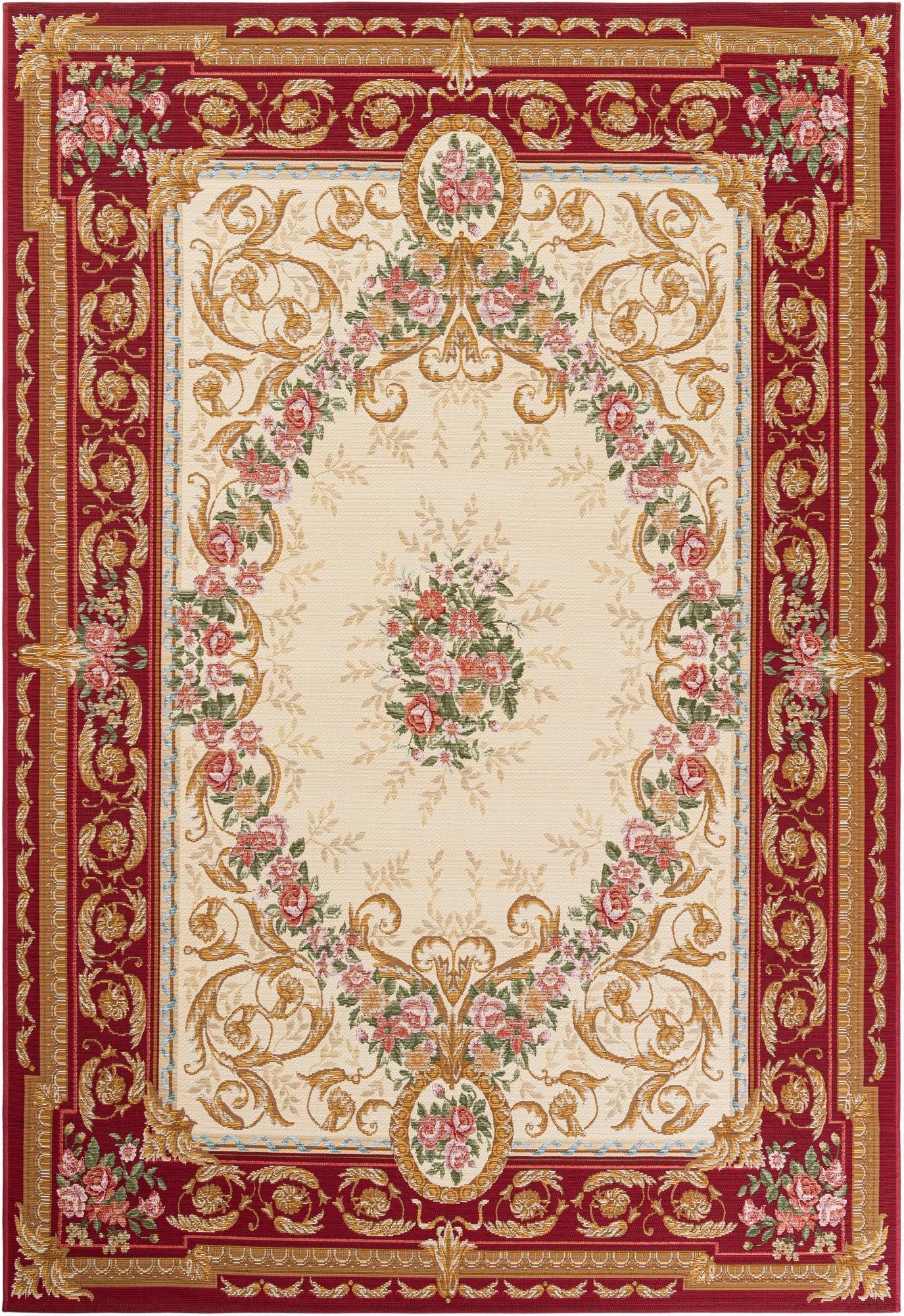 6' x 9'  Washable Traditional Indoor / Outdoor Rug