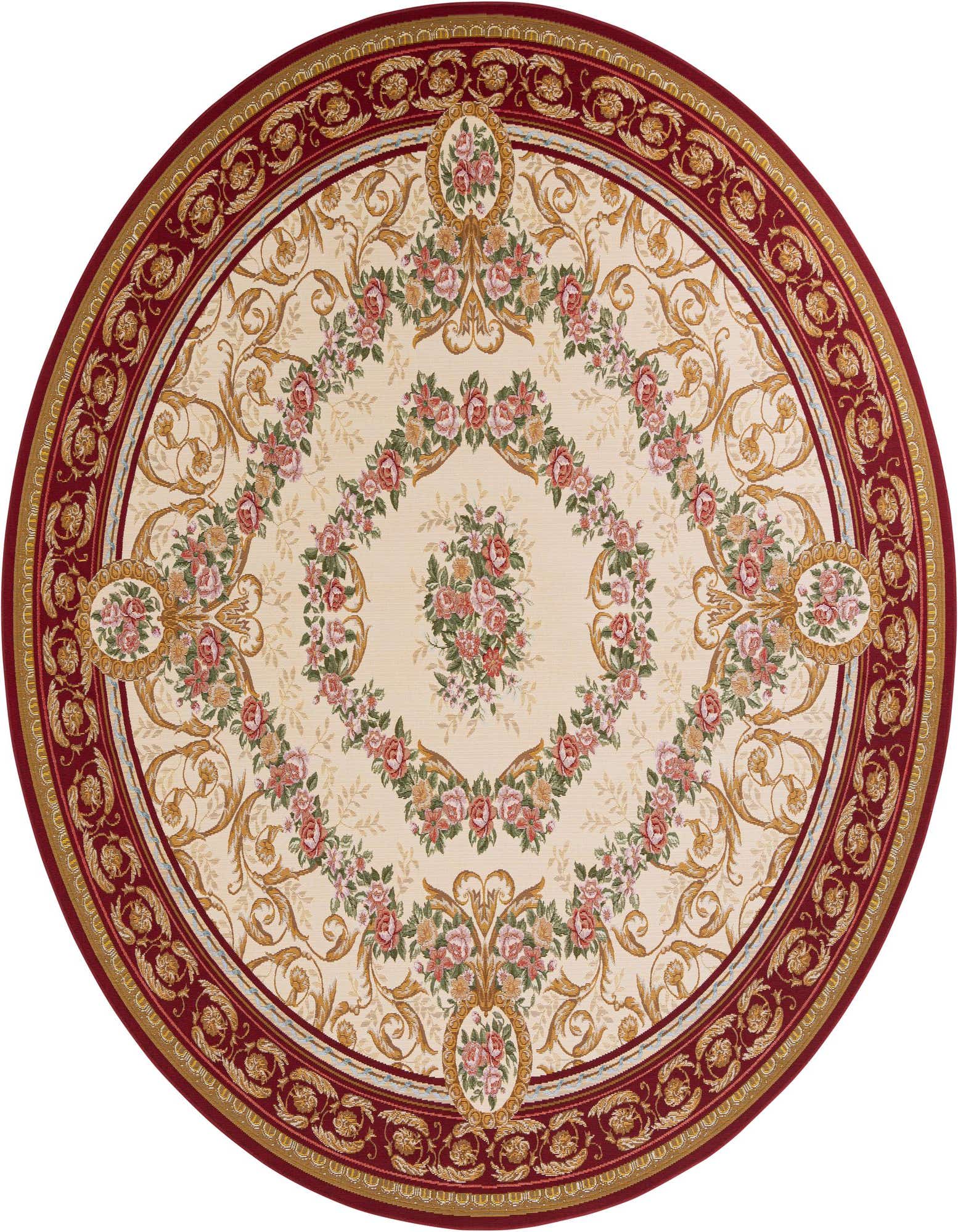 10' x 10' Easy-Clean Traditional Indoor / Outdoor Round Rug