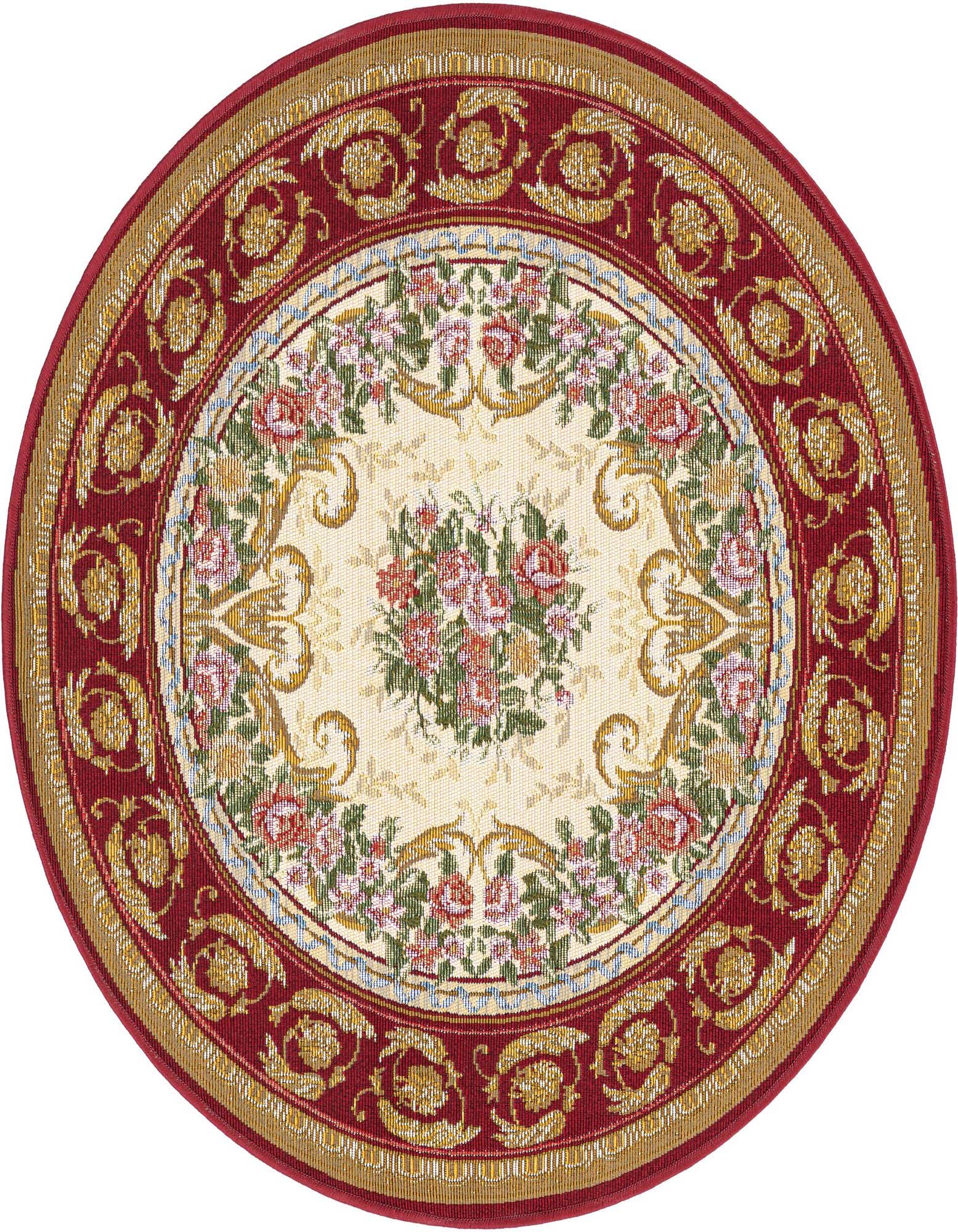 3' x 3' Easy-Clean Traditional Indoor / Outdoor Round Rug