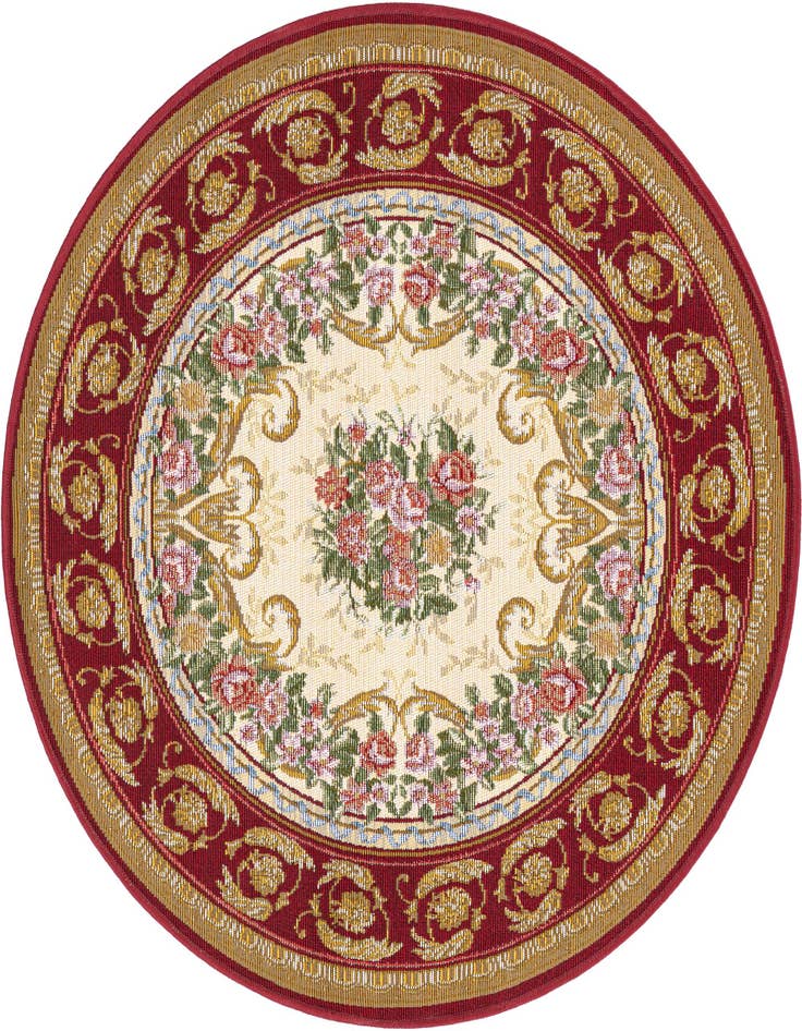 Detail image of 3' x 3' Easy-Clean Traditional Indoor / Outdoor Round Rug