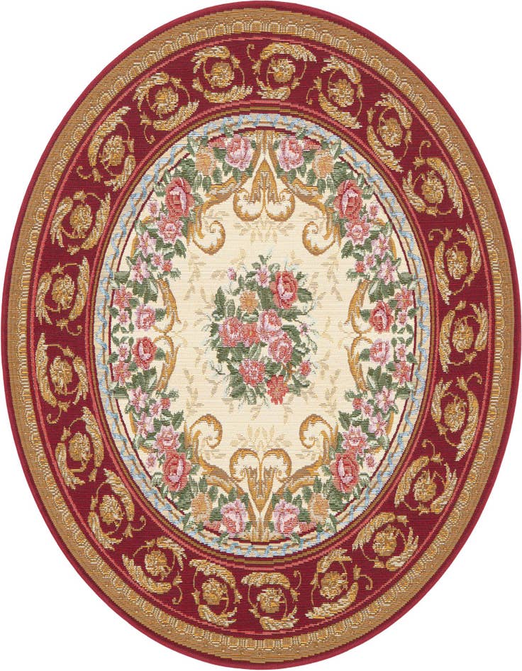 Detail image of 4' x 4' Easy-Clean Traditional Indoor / Outdoor Round Rug