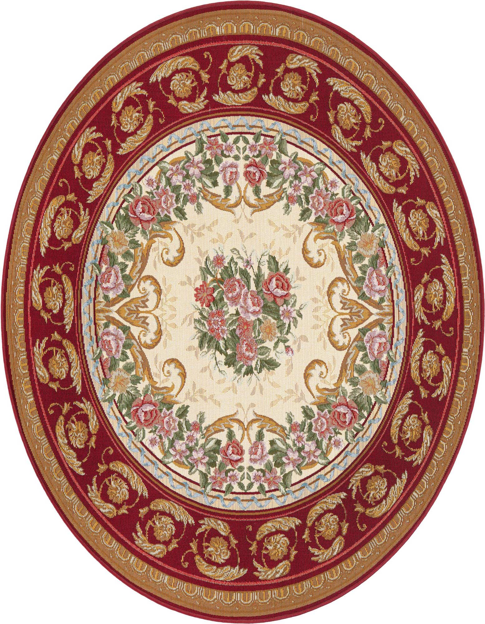 5' x 5' Easy-Clean Traditional Indoor / Outdoor Round Rug