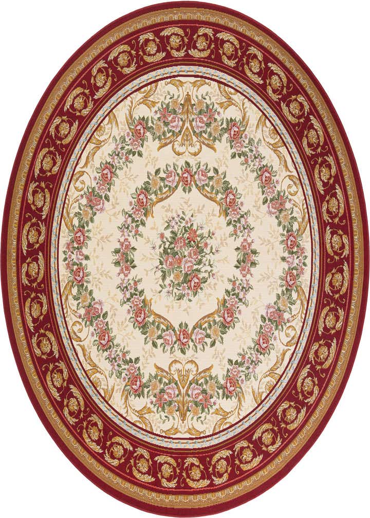 7' 10 x 7' 10 Easy-Clean Traditional Indoor / Outdoor Round Rug