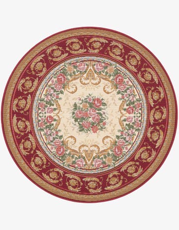 4' x 4' Easy-Clean Traditional Indoor / Outdoor Round Rug