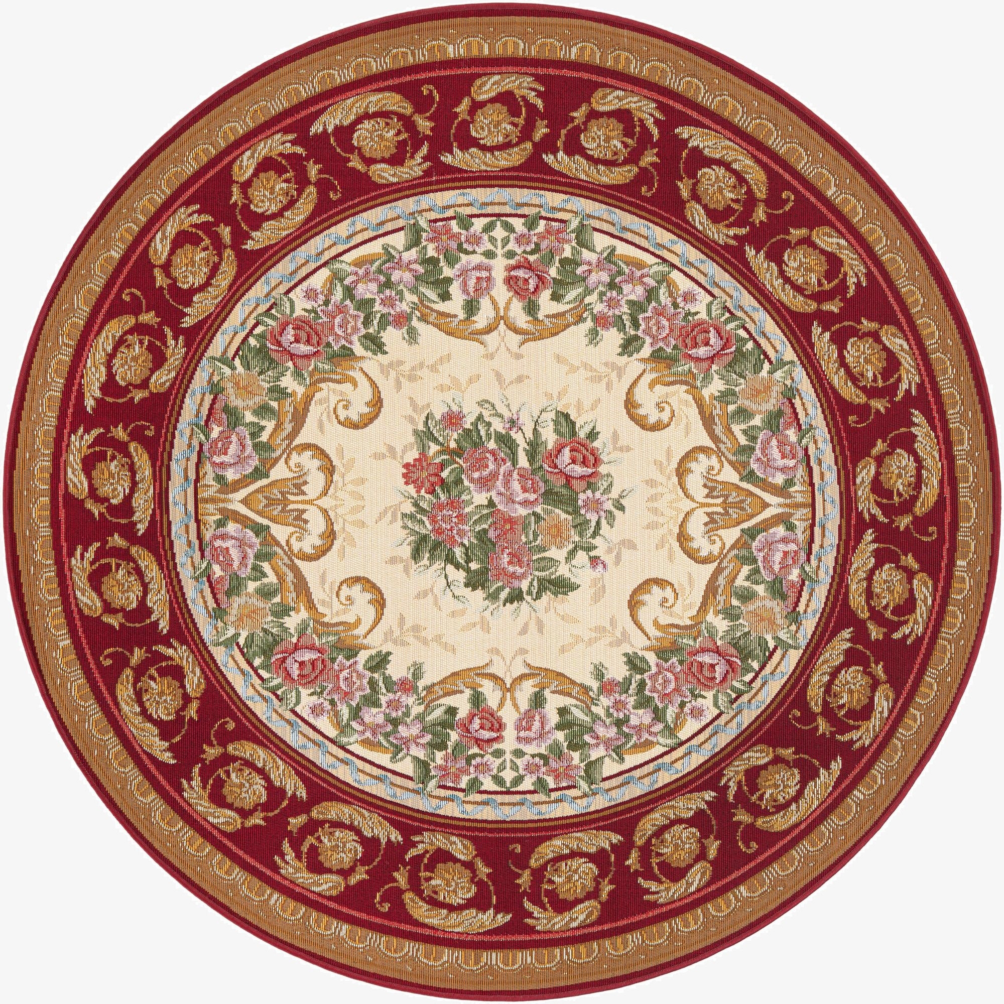 5' x 5'  Washable Traditional Indoor / Outdoor Round Rug