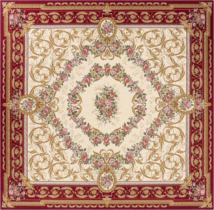10' x 10' Easy-Clean Traditional Indoor / Outdoor Square Rug