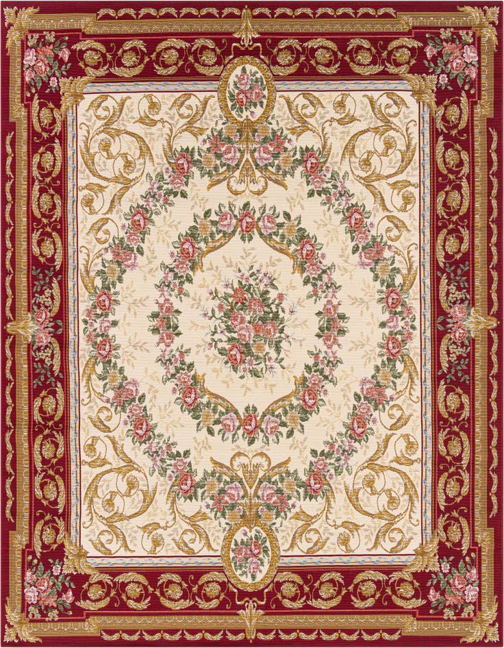 Detail image of 7' 10 x 7' 10 Easy-Clean Traditional Indoor / Outdoor Square Rug