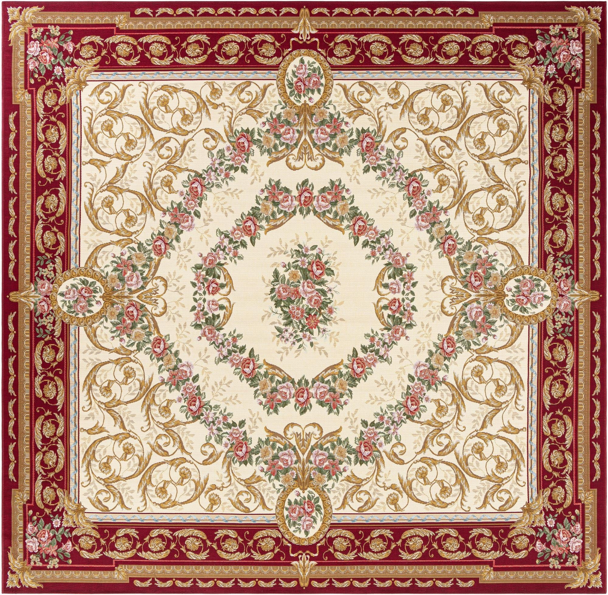 10' x 10'  Washable Traditional Indoor / Outdoor Square Rug