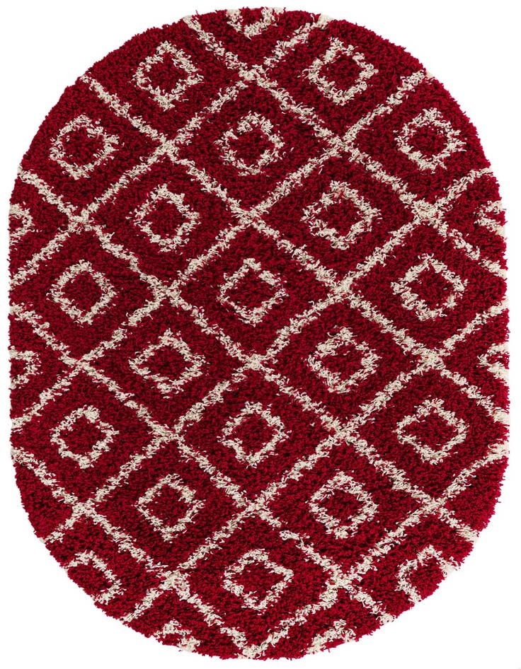 Detail image of 4' x 6' Lattice Shag Oval Rug