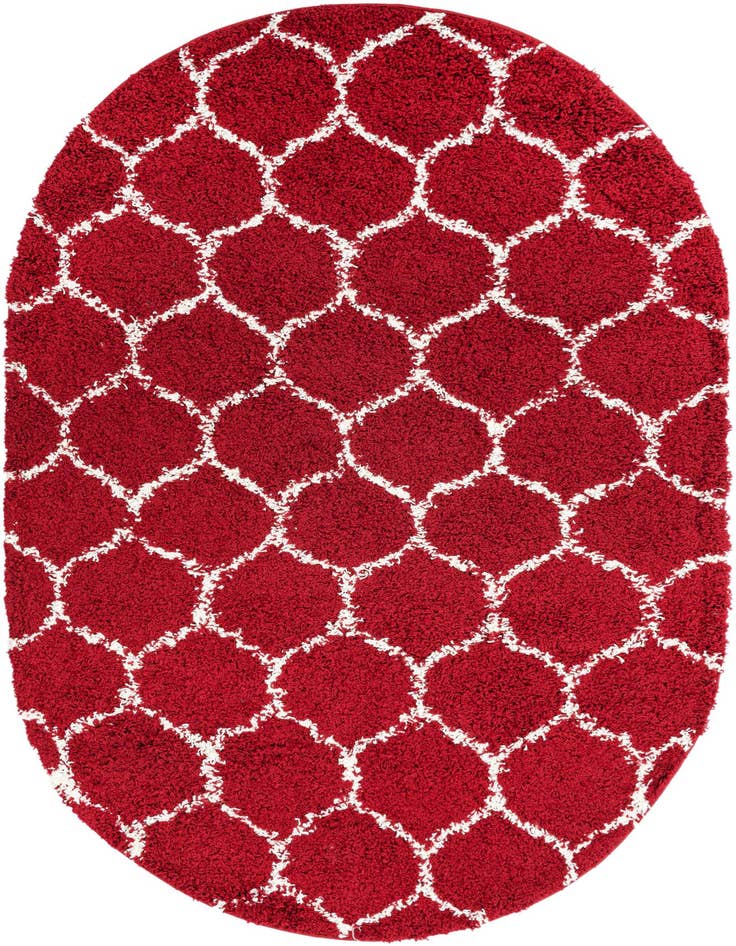 Detail image of 5' 3 x 8' Lattice Shag Oval Rug