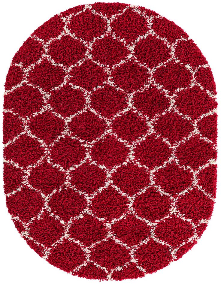 Detail image of 4' x 6' Lattice Shag Oval Rug