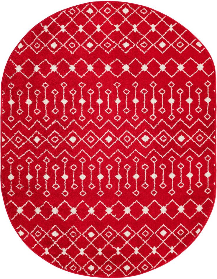 Detail image of 5' 3 x 8' Moroccan Trellis Oval Rug