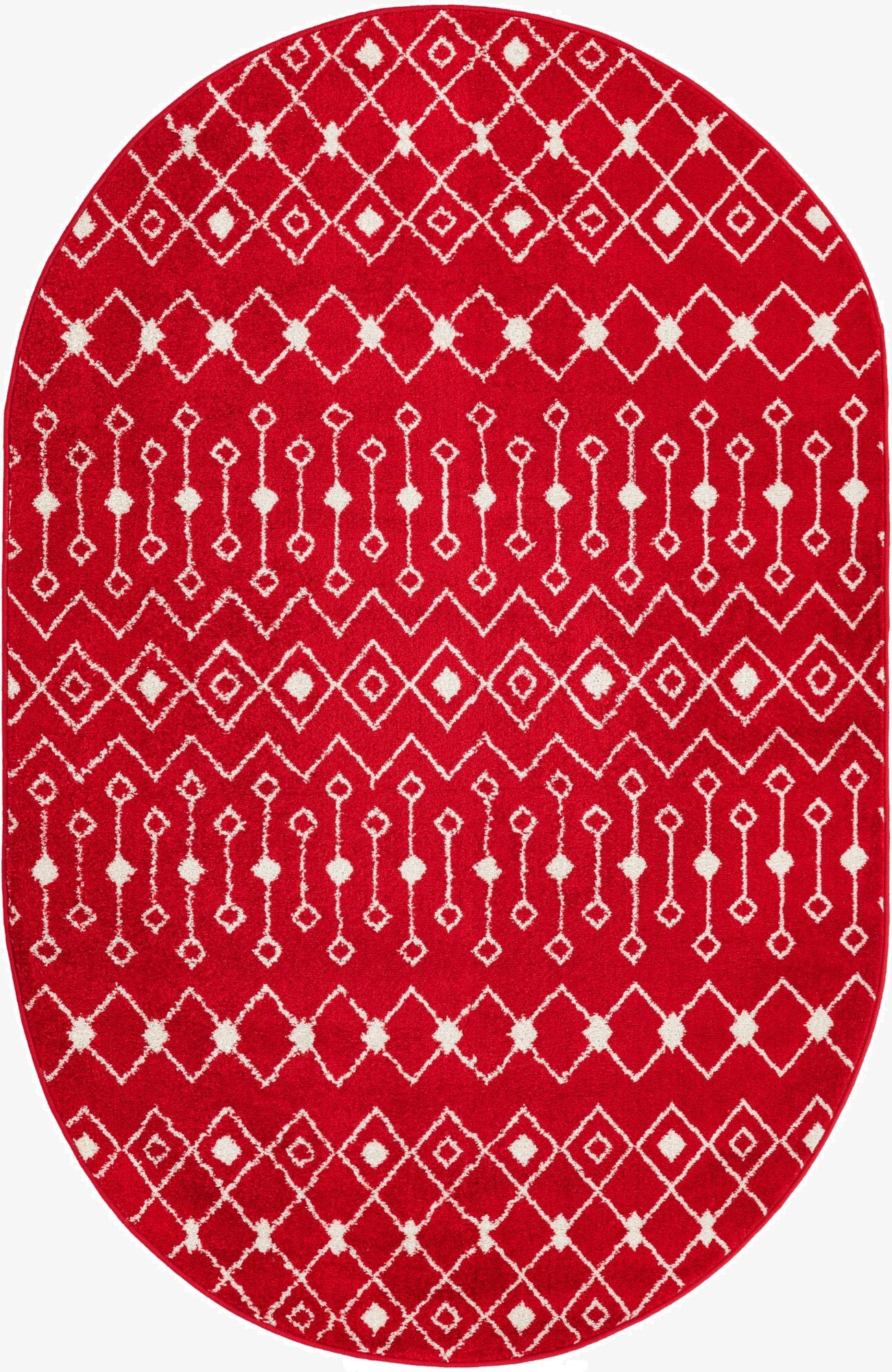 160cm x 245cm Moroccan Trellis Oval Rug