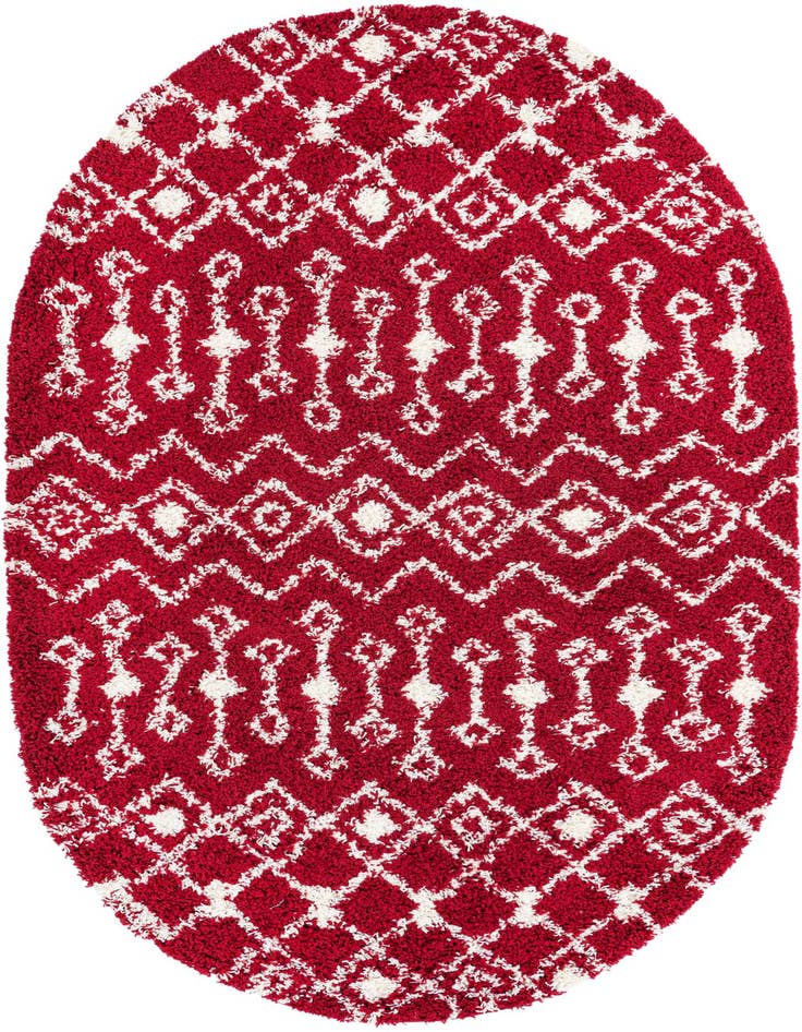 Detail image of 5' 3 x 8' Moroccan Trellis Shag Oval Rug