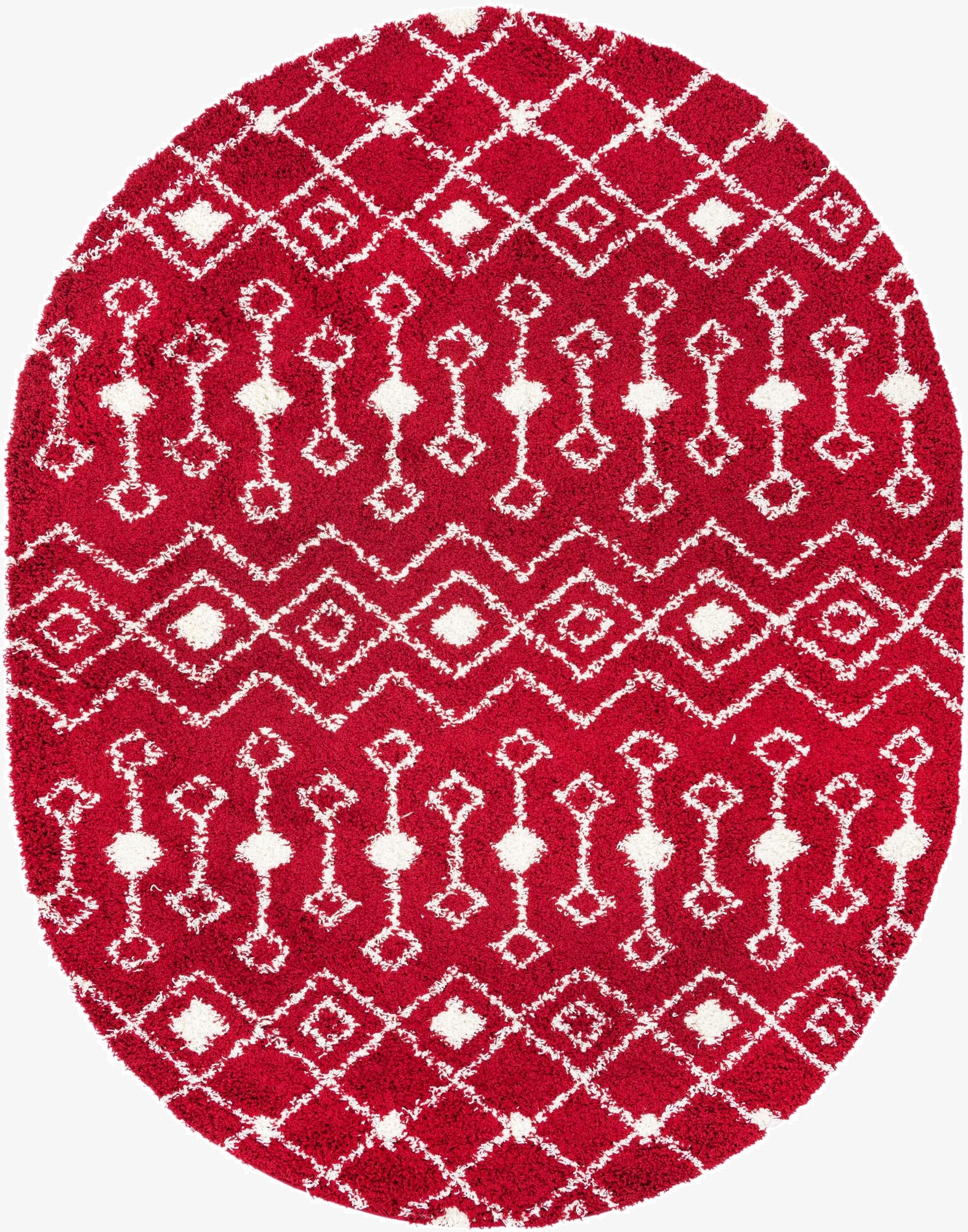 7' 10 x 10' Moroccan Trellis Shag Oval Rug
