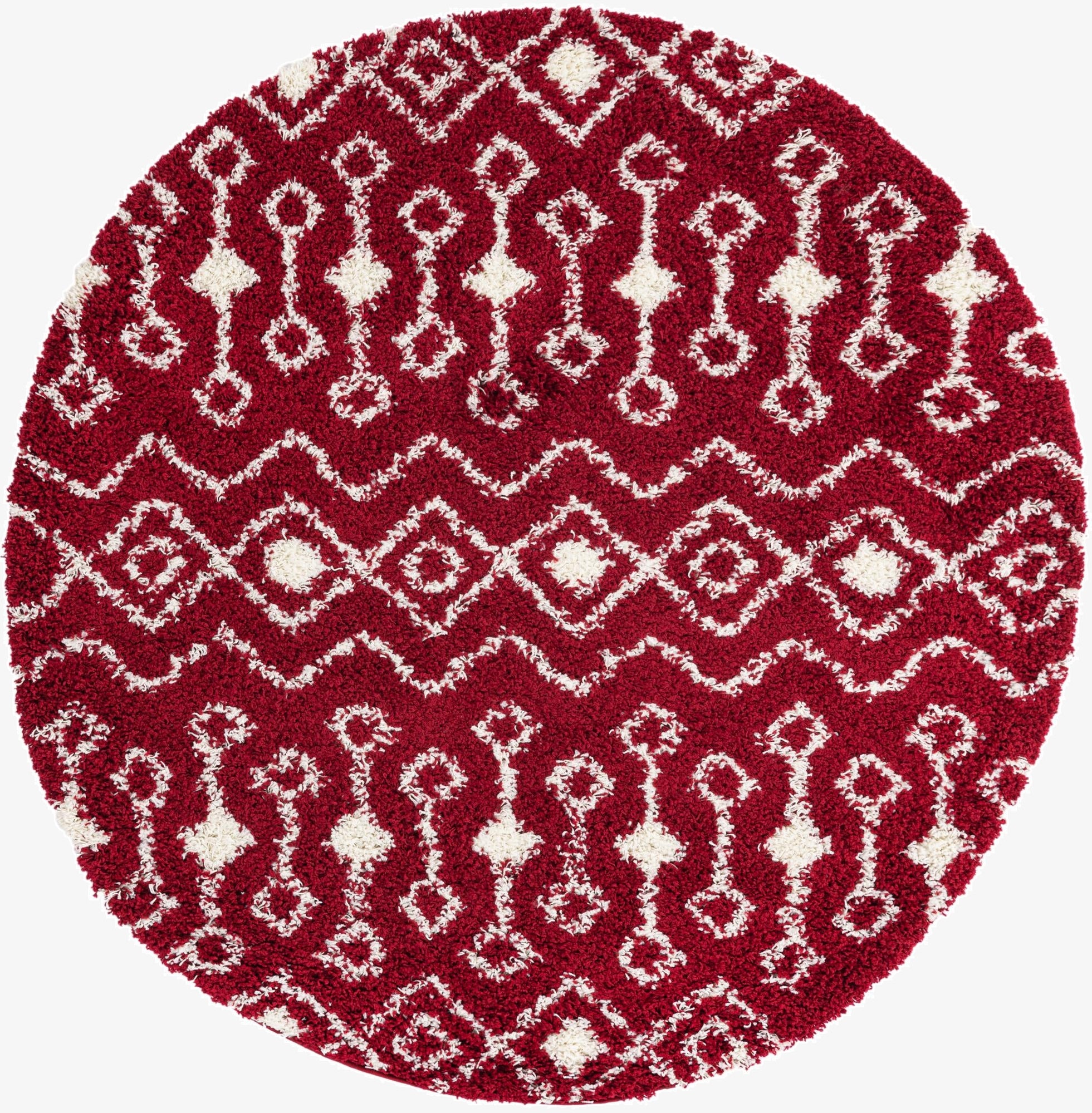 6' x 6' Moroccan Trellis Shag Round Rug