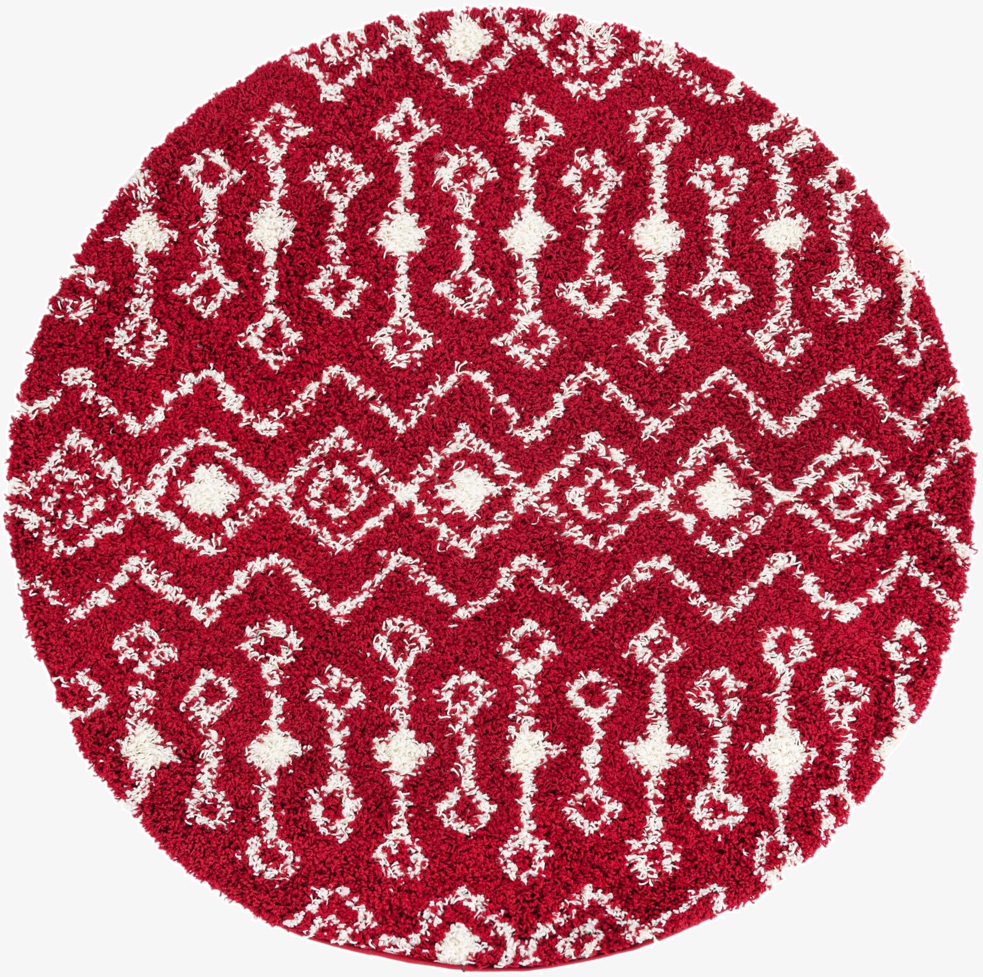 5' 3 x 5' 3 Moroccan Trellis Shag Round Rug