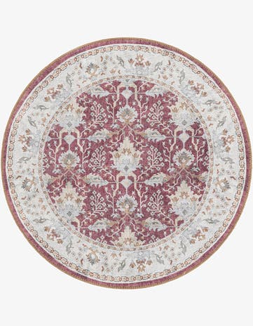 Burgundy Red Timeless Round Rug