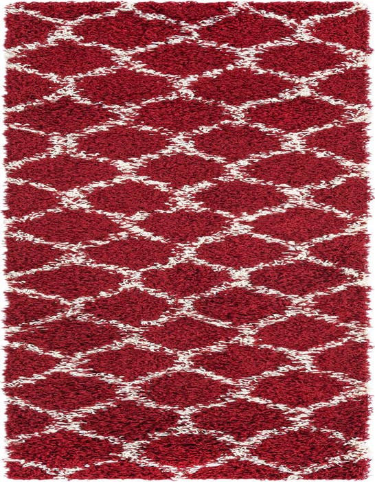 Detail image of 2' x 8' Lattice Shag Runner Rug
