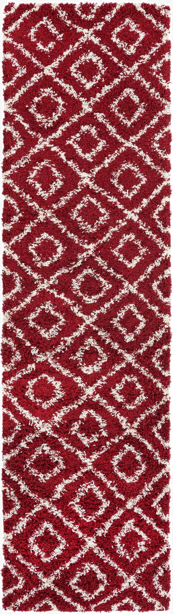 2' 7 x 10' Trellis Shag Runner Rug