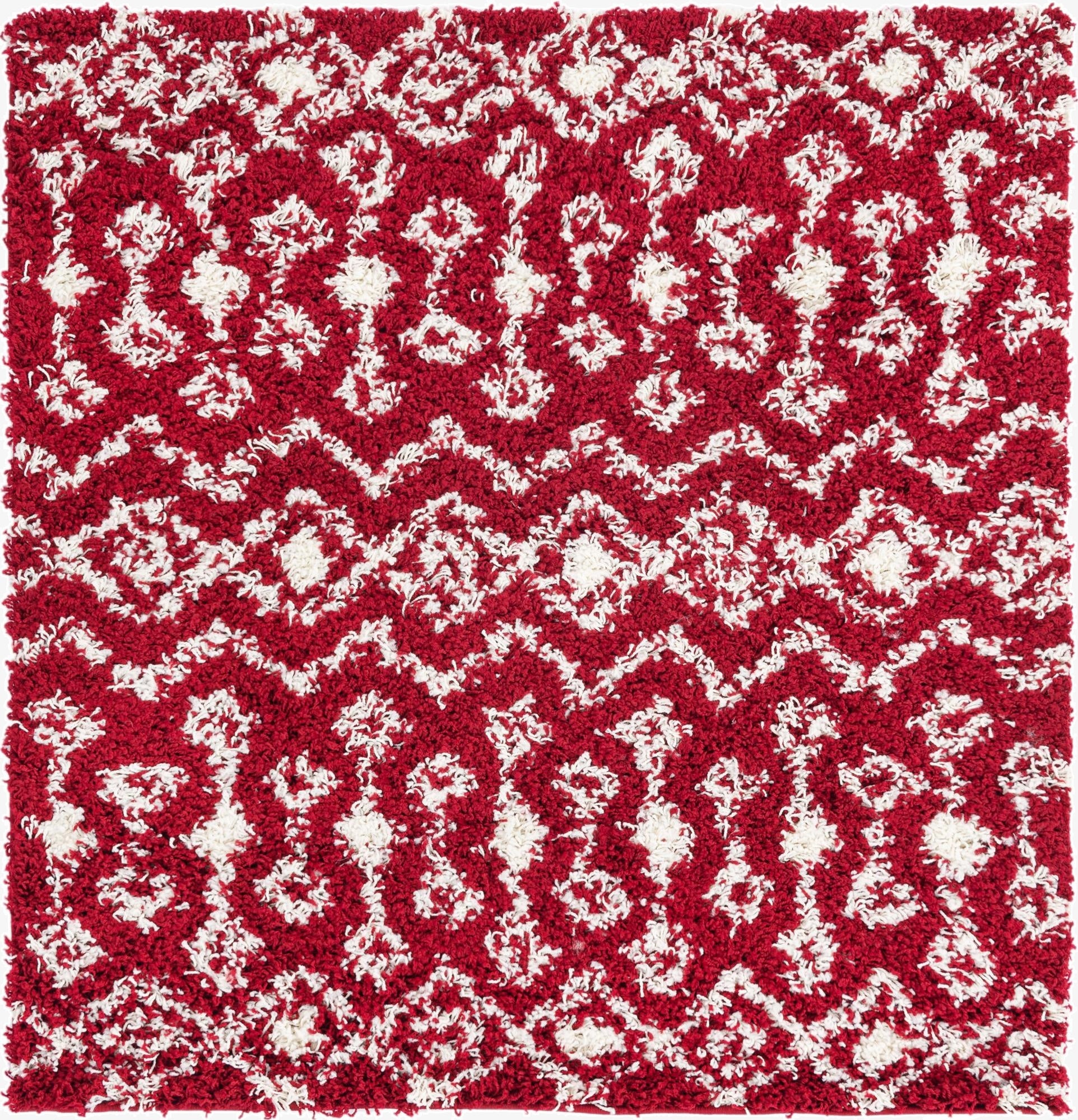 4' x 4' Moroccan Trellis Shag Square Rug