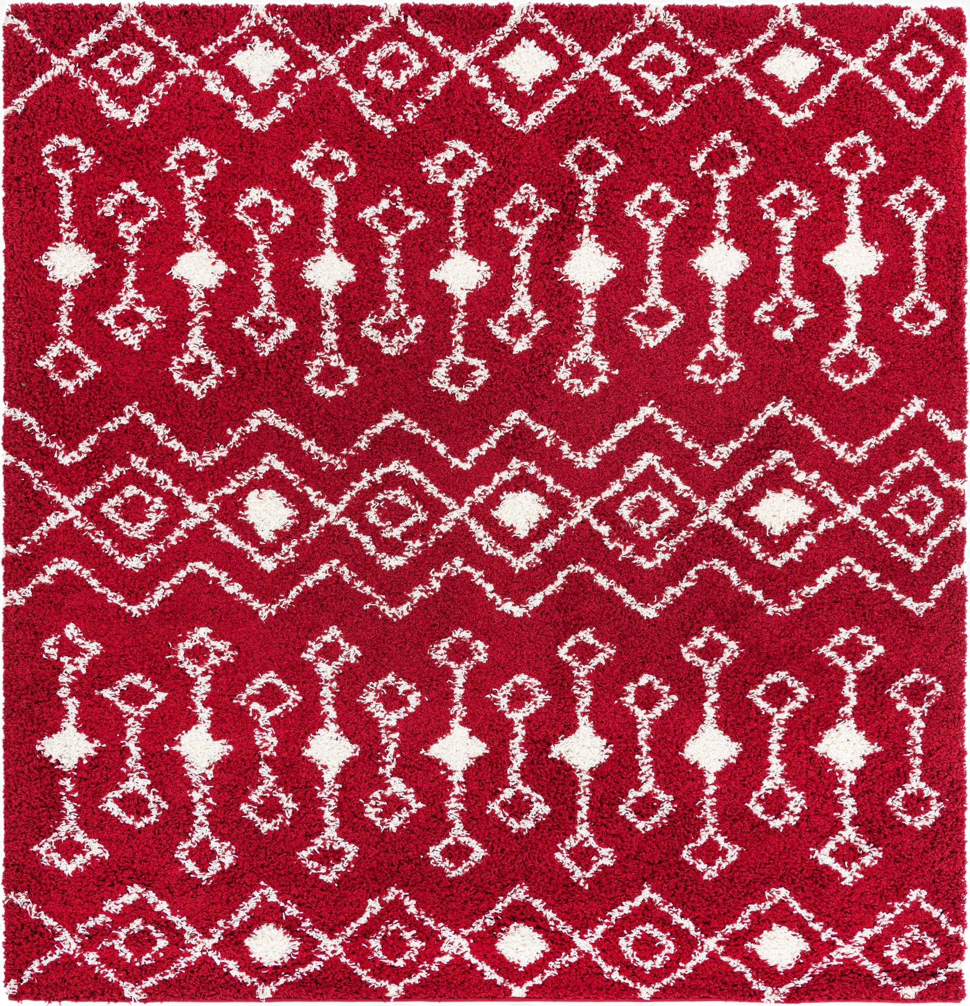 7' 10 x 7' 10 Moroccan Trellis Shag Square Rug
