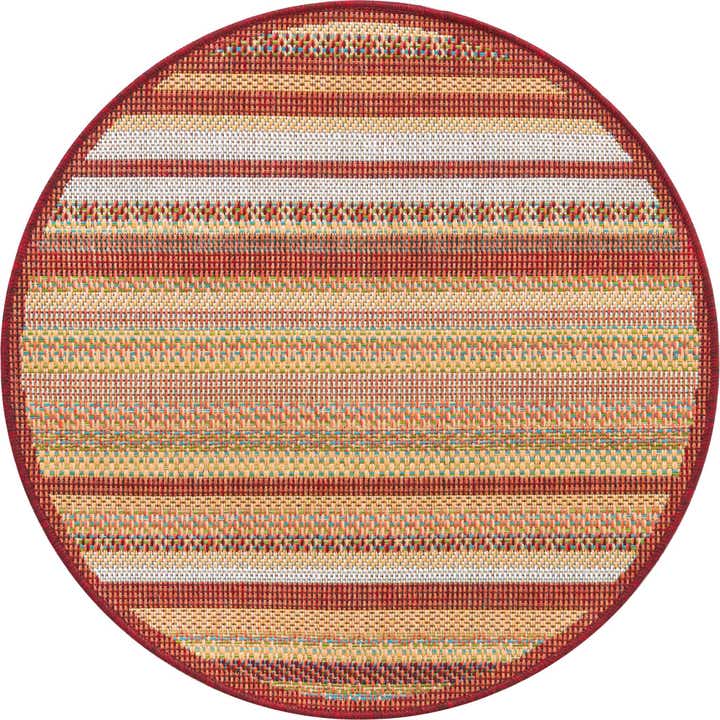 3' 3 x 3' 3 Easy-Clean Baja Indoor / Outdoor Round Rug