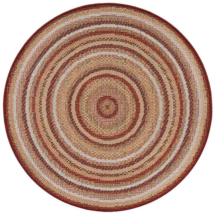 3' 3 x 3' 3 Easy-Clean Baja Indoor / Outdoor Round Rug