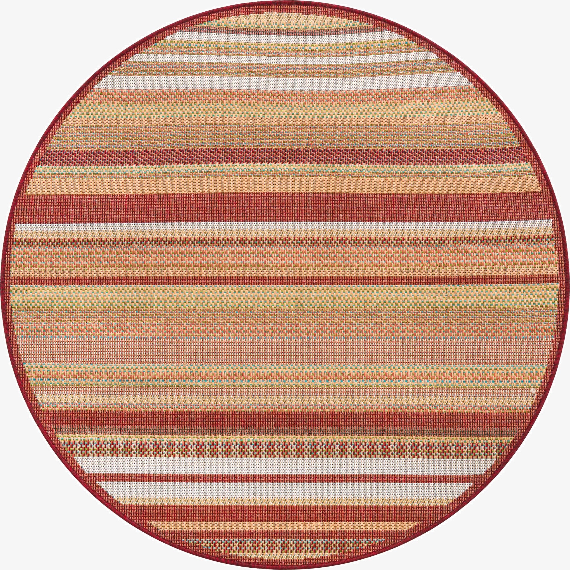 5' 3 x 5' 3  Washable Baja Indoor / Outdoor Round Rug
