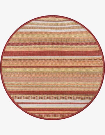 5' 3 x 5' 3 Easy-Clean Baja Indoor / Outdoor Round Rug