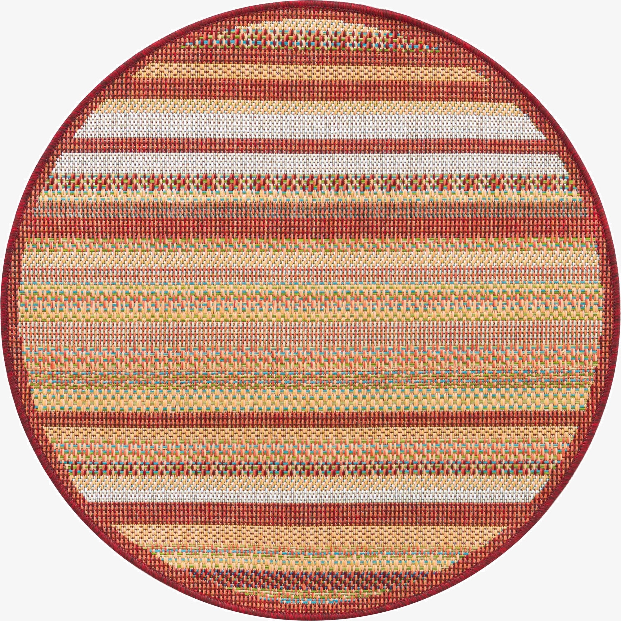 3' 3 x 3' 3  Washable Baja Indoor / Outdoor Round Rug