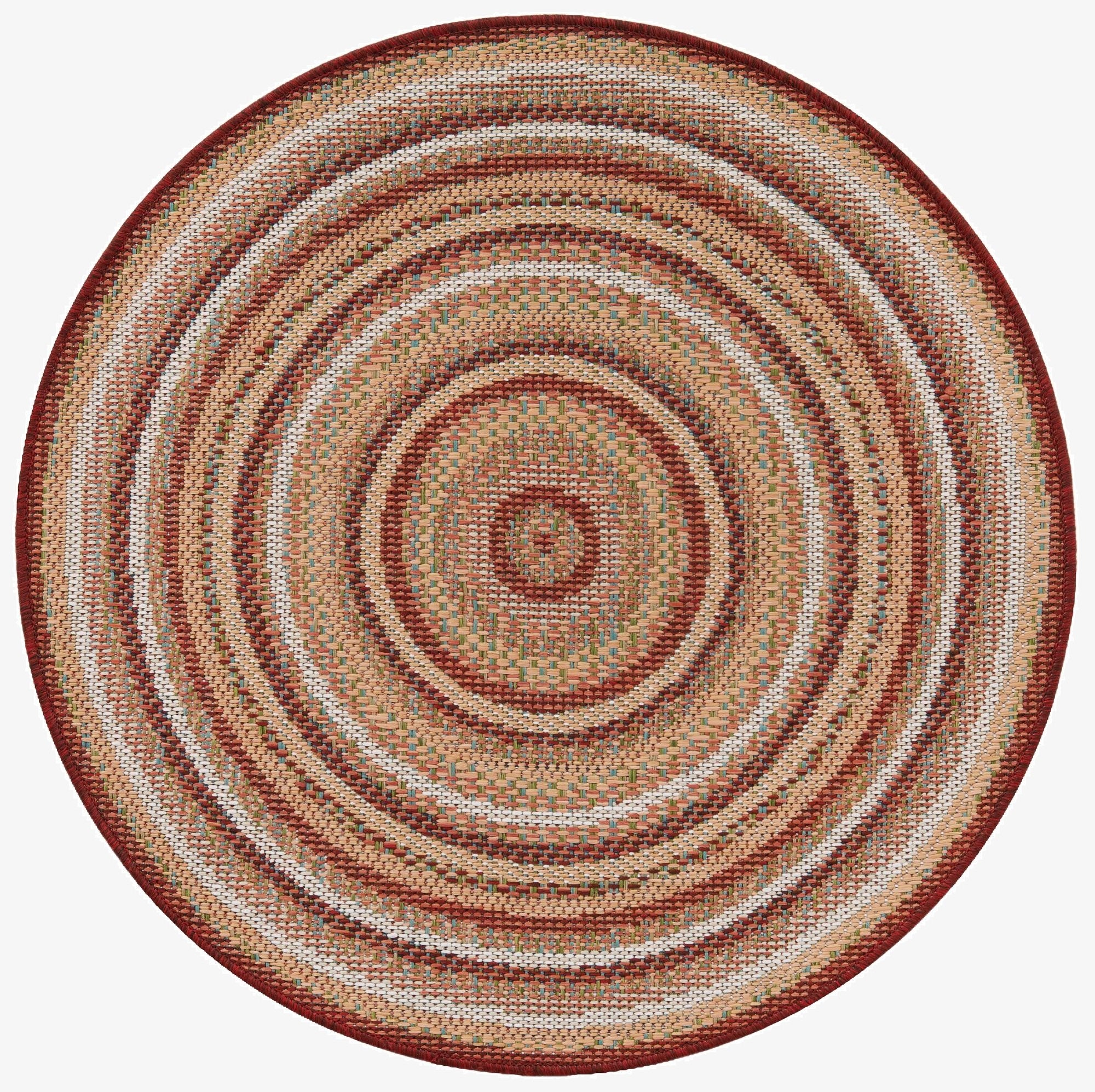 Primary image 3' 3 x 3' 3  Washable Baja Indoor / Outdoor Round Rug