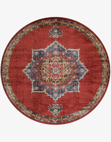 Burgundy Eden Round Rug