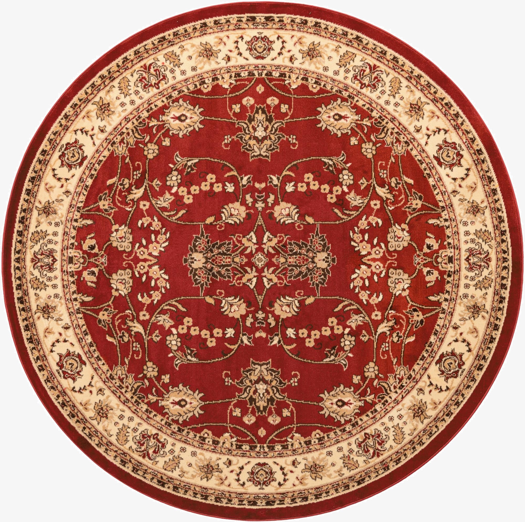 7' x 7' Kashan Design Round Rug