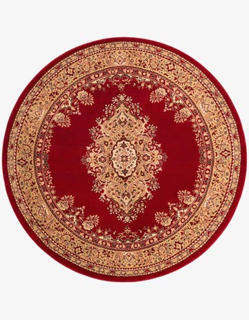 7' 10 x 7' 10 Mashad Design Round Rug