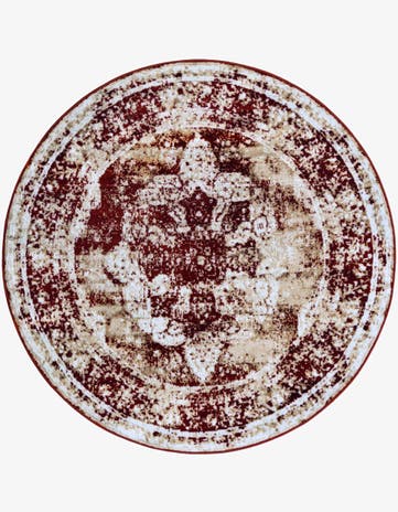Burgundy Monaco Round Rug