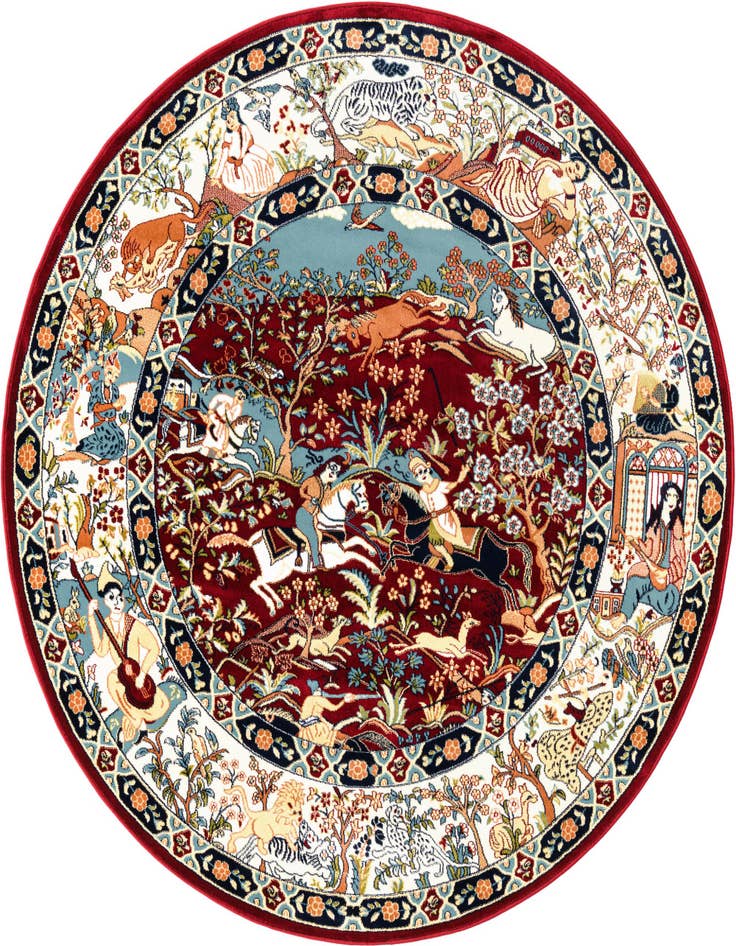 Detail image of 5' 3 x 5' 3 Nain Design Round Rug