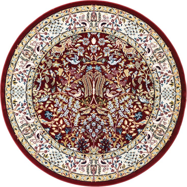 Detail image of 5' 3 x 5' 3 Nain Design Round Rug