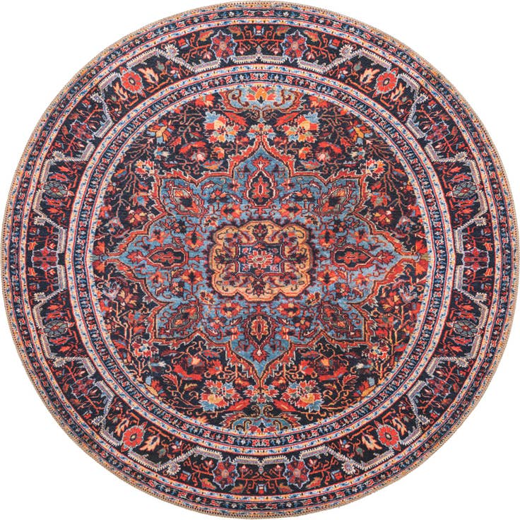 Detail image of 3' 6 x 3' 6 Washable Timeless Round Rug